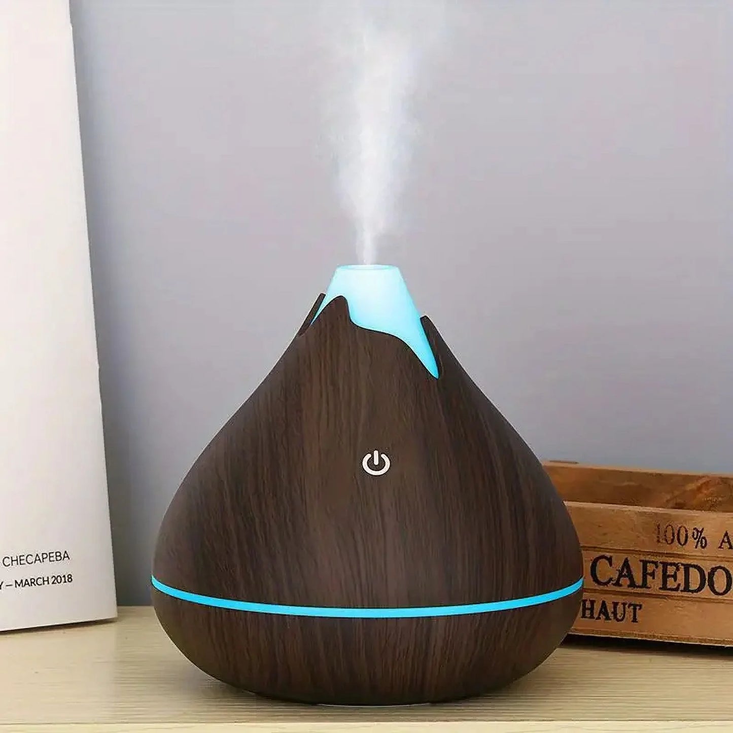Portable Diffuser Humidifier,Diffusers for Essential Oils,350Ml,Deep Wood Grain